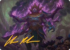 Rot-Curse Rakshasa Art Card (13/54) (Gold-Stamped Signature) [Tarkir: Dragonstorm Art Series]-1