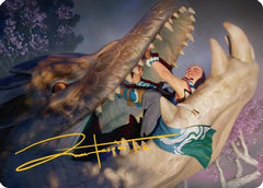 Jaws of Defeat Art Card (53/54) (Gold-Stamped Signature) [Tarkir: Dragonstorm Art Series]-1