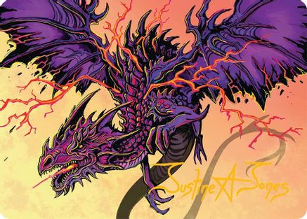 Stormshriek Feral Art Card (35/54) (Gold-Stamped Signature) [Tarkir: Dragonstorm Art Series]-1