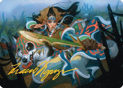 Eshki Dragonclaw Art Card (23/54) (Gold-Stamped Signature) [Tarkir: Dragonstorm Art Series]-1