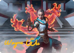 Flamehold Grappler Art Card (24/54) (Gold-Stamped Signature) [Tarkir: Dragonstorm Art Series]-1