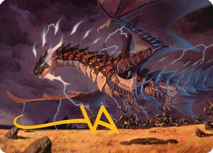 Neriv, Heart of the Storm Art Card (25/54) (Gold-Stamped Signature) [Tarkir: Dragonstorm Art Series]-1