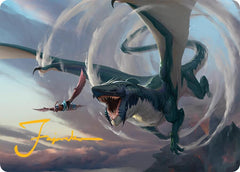 Whirlwing Stormbrood Art Card (27/54) (Gold-Stamped Signature) [Tarkir: Dragonstorm Art Series]-1