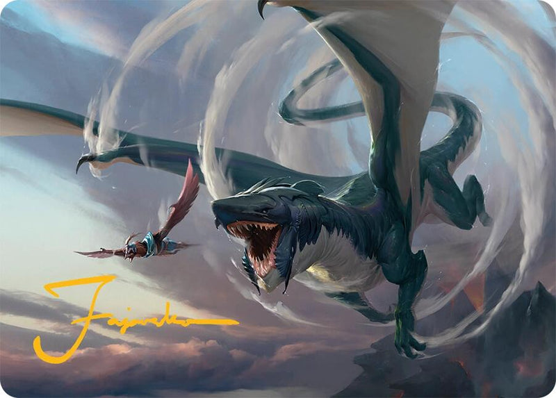Whirlwing Stormbrood Art Card (27/54) (Gold-Stamped Signature) [Tarkir: Dragonstorm Art Series]-1