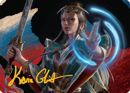 Narset, Jeskai Waymaster Art Card (44/54) (Gold-Stamped Signature) [Tarkir: Dragonstorm Art Series]-1