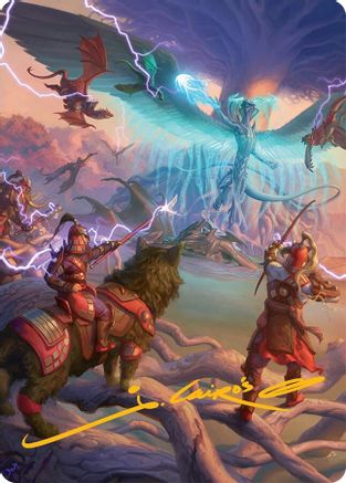 All-Out Assault Art Card (50/54) (Gold-Stamped Signature) [Tarkir: Dragonstorm Art Series]-1