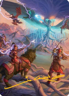 All-Out Assault Art Card (50/54) (Gold-Stamped Signature) [Tarkir: Dragonstorm Art Series]-1