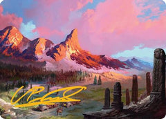 Rugged Highlands Art Card (29/54) (Gold-Stamped Signature) [Tarkir: Dragonstorm Art Series]-1