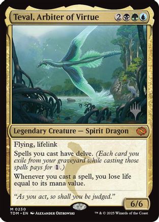 Teval, Arbiter of Virtue [Tarkir: Dragonstorm Promos]-1