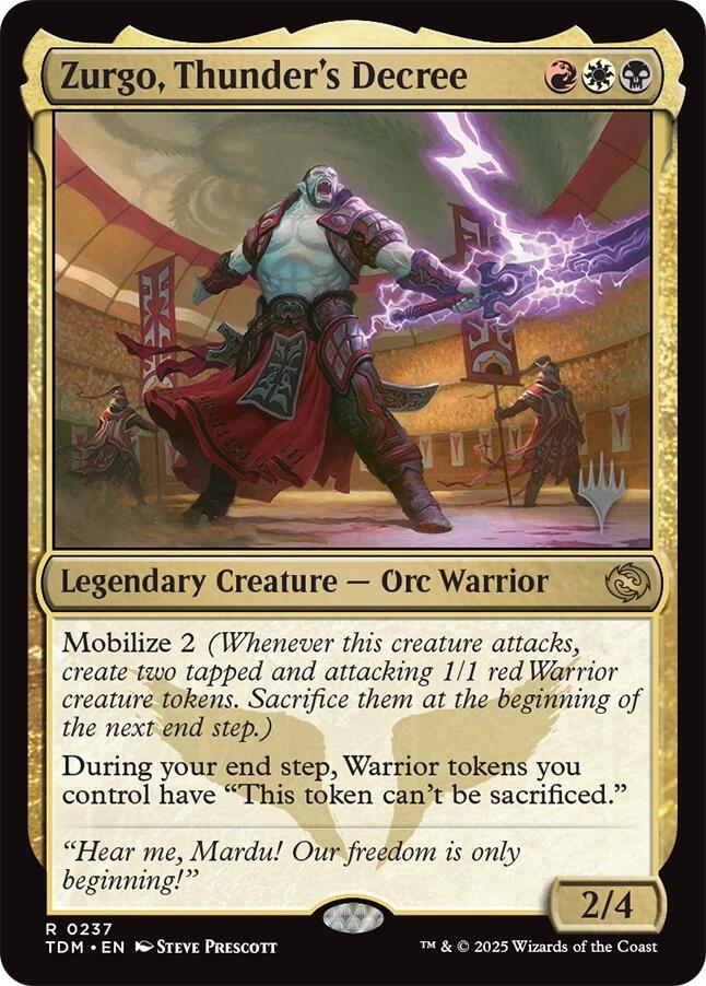Zurgo, Thunder's Decree (Promo Pack) [Tarkir: Dragonstorm Promos]-1
