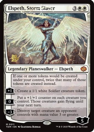 Elspeth, Storm Slayer [Tarkir: Dragonstorm Prerelease Promos]-1