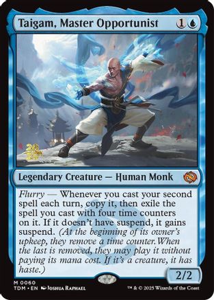 Taigam, Master Opportunist [Tarkir: Dragonstorm Prerelease Promos]-1