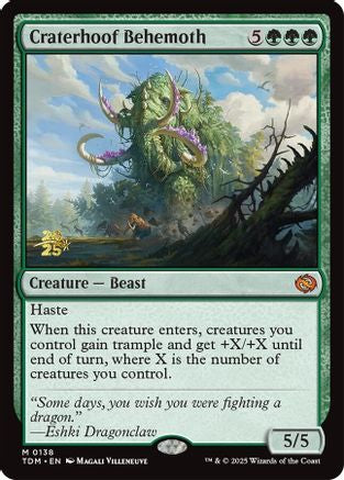 Craterhoof Behemoth [Tarkir: Dragonstorm Prerelease Promos]-1