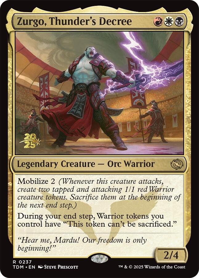 Zurgo, Thunder's Decree [Tarkir: Dragonstorm Prerelease Promos]-1