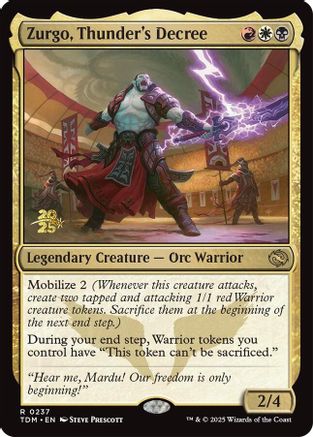 Zurgo, Thunder's Decree (PRE-237) - Prerelease Cards Foil-1