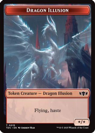 Dragon Illusion // Monk Double-Sided Token [Tarkir: Dragonstorm Commander Tokens]-3