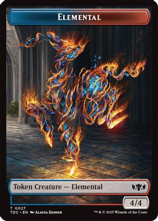 Elemental (0027) // Monk Double-Sided Token [Tarkir: Dragonstorm Commander Tokens]-3