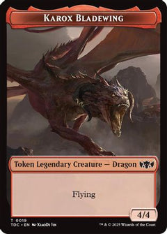 Karox Bladewing // Copy Double-Sided Token [Tarkir: Dragonstorm Commander Tokens]-4