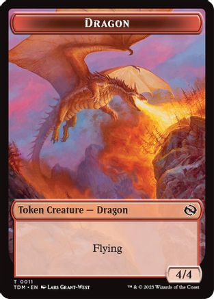 Dragon (0011) // Warrior Double-Sided Token [Tarkir: Dragonstorm Tokens]-3