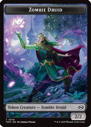 Zombie Druid // Treasure Double-Sided Token (TDM-10 // 16) - Tarkir: Dragonstorm-1
