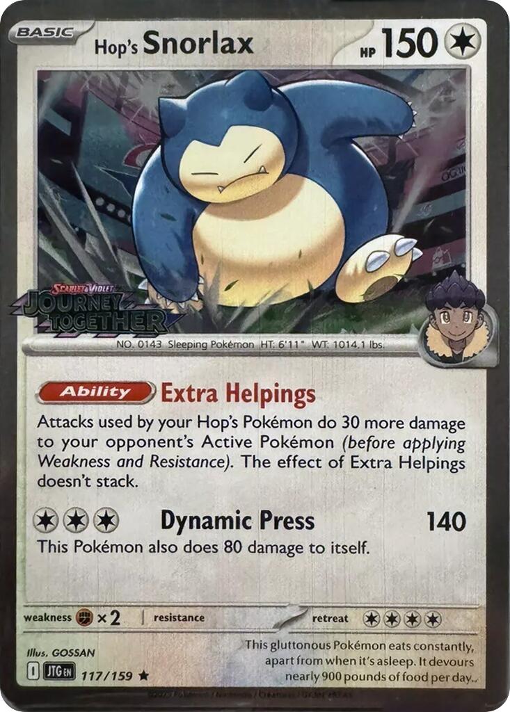 Hop's Snorlax (117/159) (Cosmos Holo) [Scarlet & Violet: Journey Together]-1