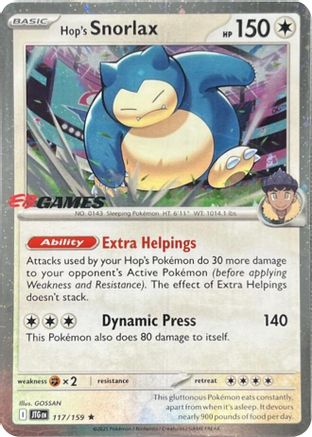 Hop's Snorlax (117/159) (EB Games) (Cosmos Holo) [Scarlet & Violet: Journey Together]-1