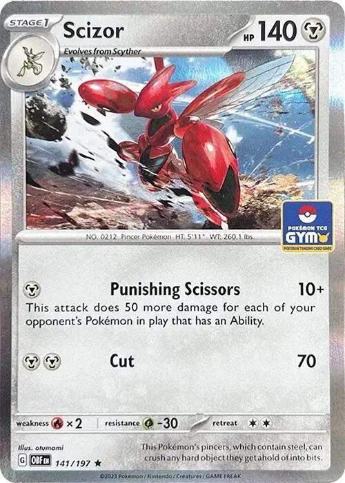 Scizor (141/197) (Pokemon Gym Promo) [Scarlet & Violet: Obsidian Flames]-1