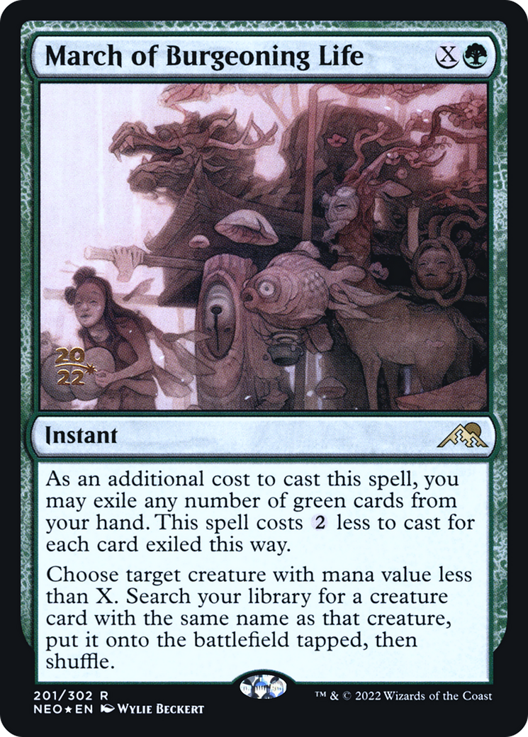 March of Burgeoning Life [Kamigawa: Neon Dynasty Prerelease Promos]-1