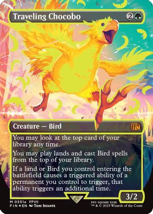 Traveling Chocobo (Borderless) (Neon Ink Yellow) (FIN-551A) - FINAL FANTASY Foil-1
