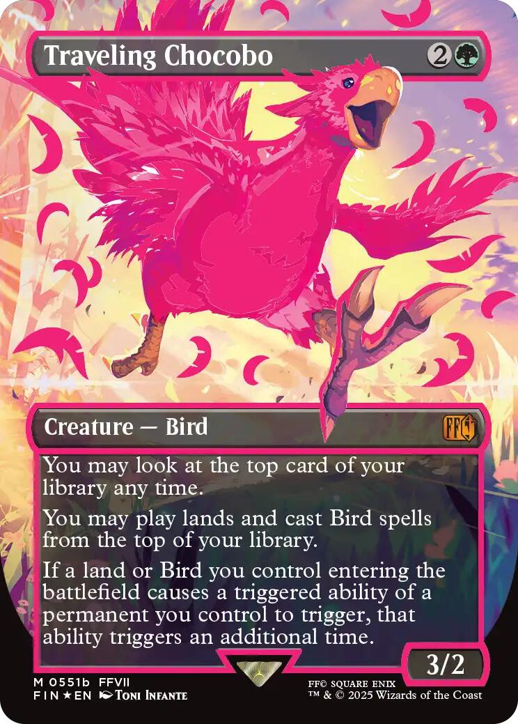 Traveling Chocobo (Borderless) (Neon Ink Pink) [FINAL FANTASY]-1