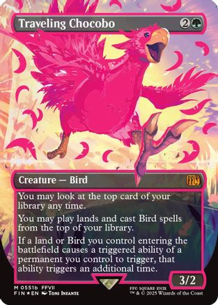 Traveling Chocobo (Borderless) (Neon Ink Pink) (FIN-551B) - FINAL FANTASY Foil-1