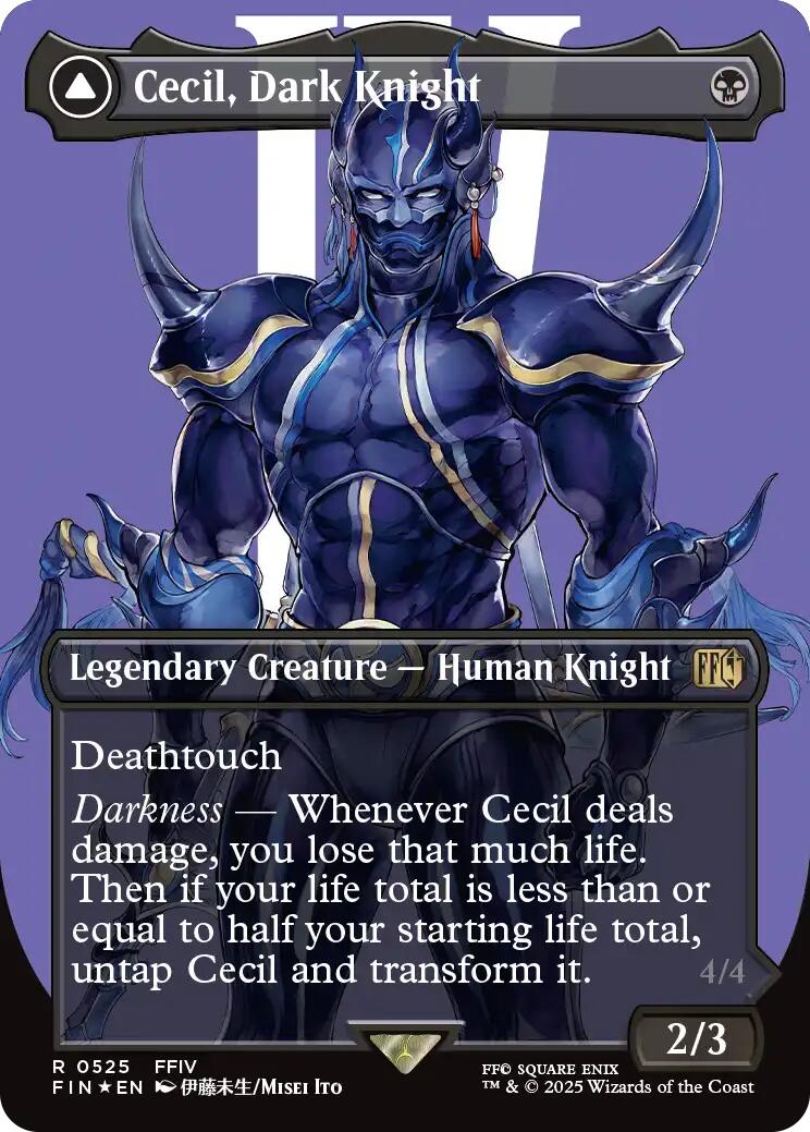 Cecil, Dark Knight // Cecil, Redeemed Paladin (Borderless) (Surge Foil) [FINAL FANTASY]-1