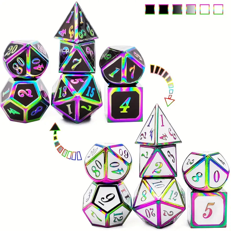 Metal Color Shift 7-Piece Polyhedral RPG Dice