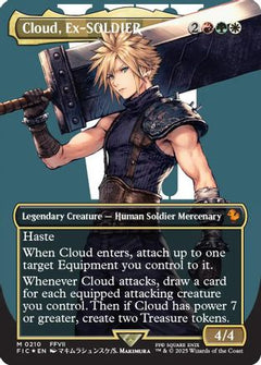 Cloud, Ex-SOLDIER (Borderless) (Surge Foil) [FINAL FANTASY Commander]-1