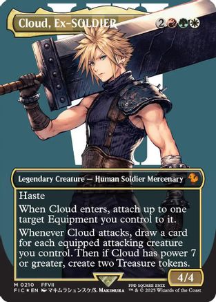 Cloud, Ex-SOLDIER (Borderless) (Surge Foil) [FINAL FANTASY Commander]-1