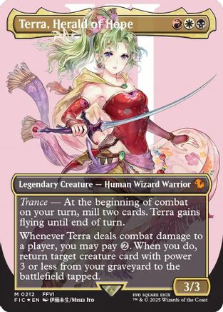 Terra, Herald of Hope (Borderless) (Surge Foil) [FINAL FANTASY Commander]-1