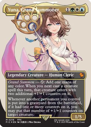 Yuna, Grand Summoner (Borderless) (Surge Foil) (FIC-216) - Commander: FINAL FANTASY Foil-1