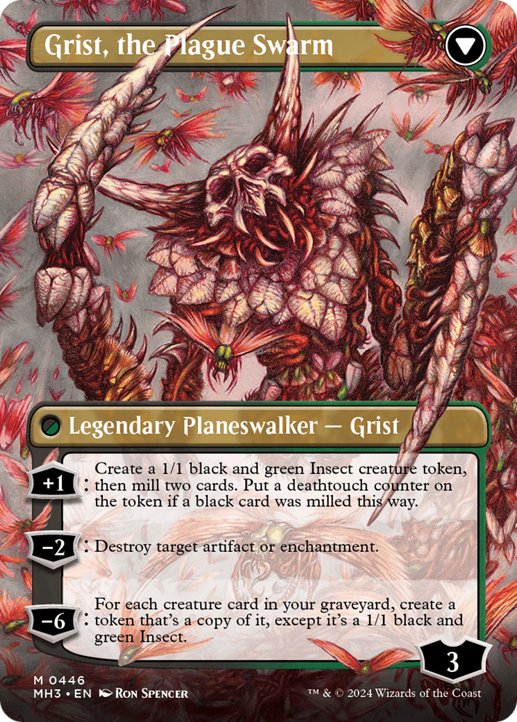 Grist, Voracious Larva // Grist, the Plague Swarm (Borderless) [Modern Horizons 3]-2