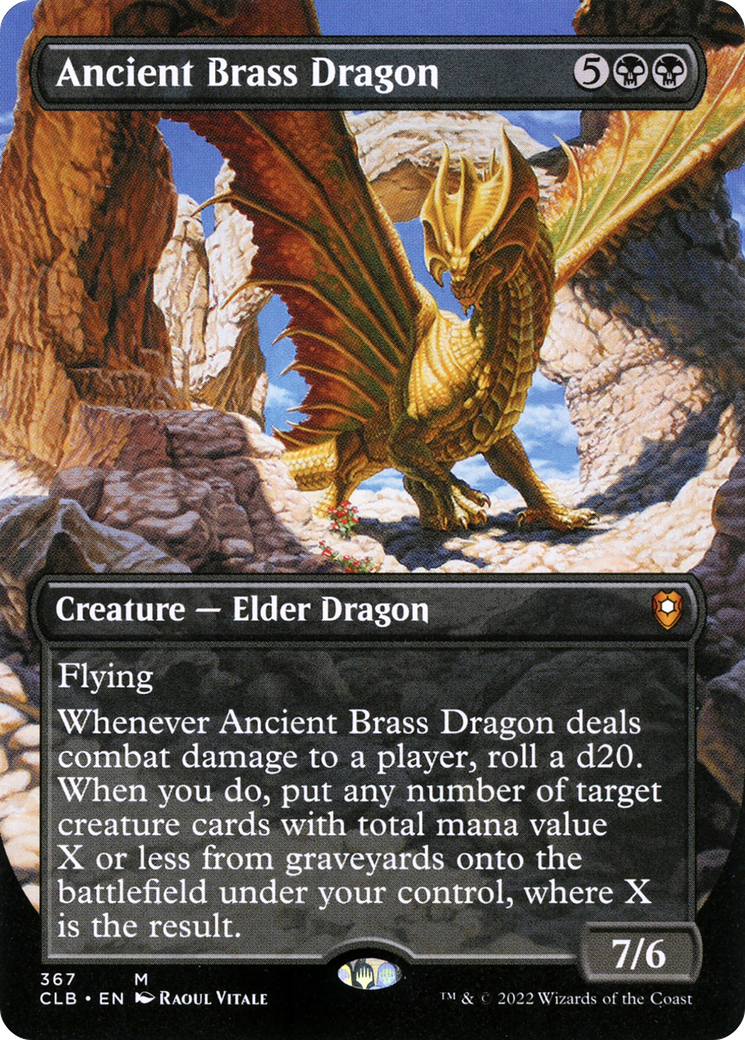 Ancient Brass Dragon (Borderless Alternate Art) [Commander Legends: Battle for Baldur's Gate]-1
