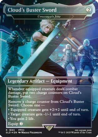 Cloud's Buster Sword - Umezawa's Jitte (Rainbow Foil) [Secret Lair Drop Series]-1