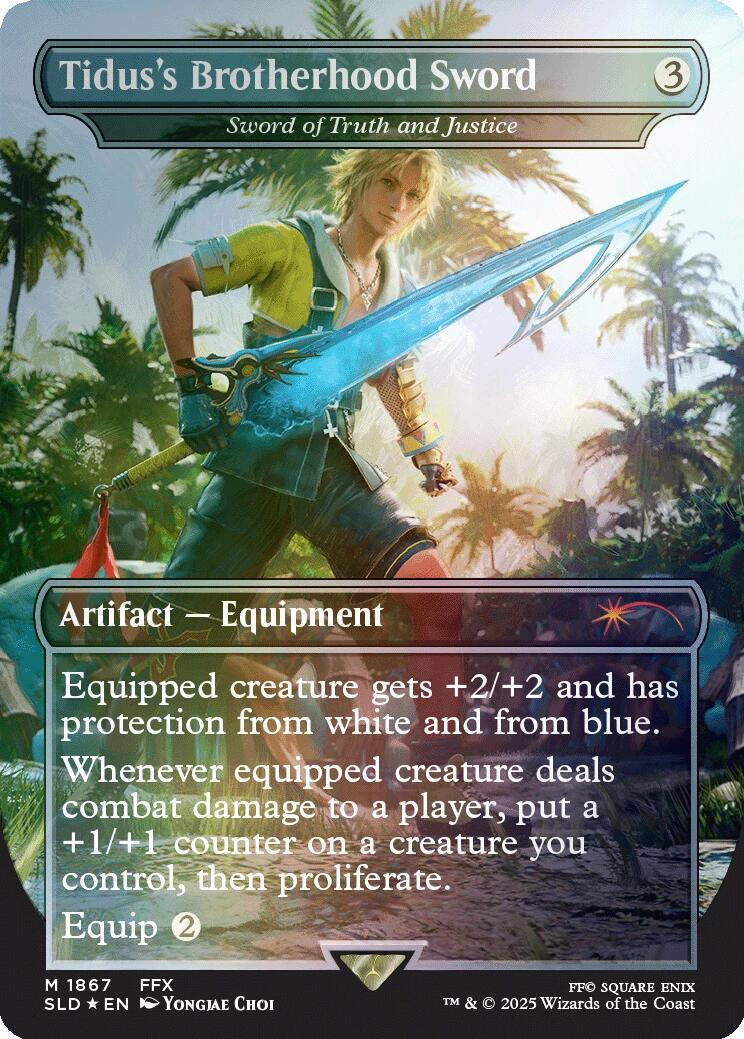 Tidus's Brotherhood Sword - Sword of Truth and Justice (Rainbow Foil) [Secret Lair Drop Series]-1