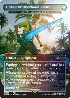 Tidus's Brotherhood Sword - Sword of Truth and Justice (Rainbow Foil) (SLD-1867) - Secret Lair Drop Series Foil-1