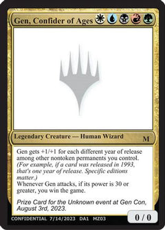 Gen, Confider of Ages (-) - Un-Known Event Playtest Cards-1