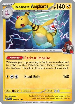Team Rocket's Ampharos (074/182) [Scarlet & Violet: Destined Rivals]-1