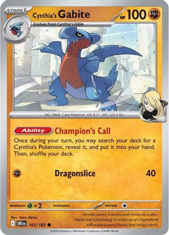 Cynthia's Gabite (103/182) [Scarlet & Violet: Destined Rivals]-1