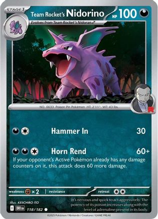 Team Rocket's Nidorino (118/182) [Scarlet & Violet: Destined Rivals]-1