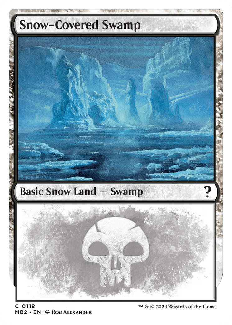 Snow-Covered Swamp (White Border) [Mystery Booster 2]-1