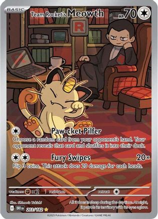 Team Rocket's Meowth (203/182) [Scarlet & Violet: Destined Rivals]-1