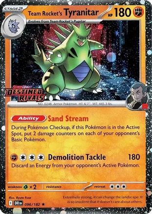 Team Rocket's Tyranitar (096/182) (Destined Rivals Stamp) [Scarlet & Violet: Destined Rivals]-1