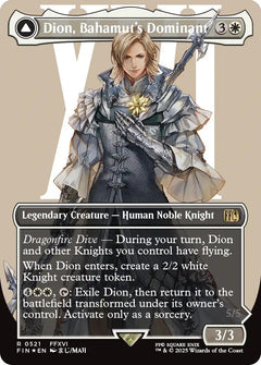 Dion, Bahamut's Dominant // Bahamut, Warden of Light (Borderless) (Surge Foil) [FINAL FANTASY]-1